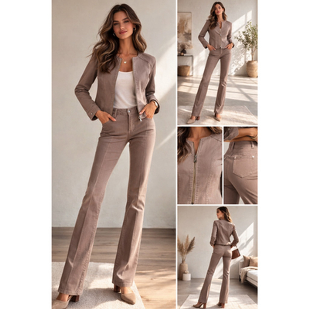 Vintage Curete Khaki Jacket Pants Set M/L 36" Waist